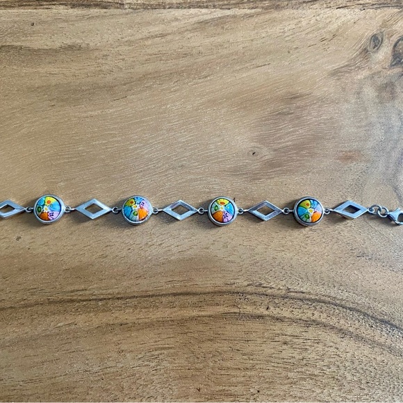 Authentic Murano Glass & Sterling Silver Bracelet - Picture 1 of 4